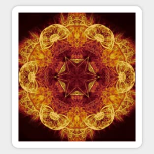 Magical glowing fractal mandala Sticker